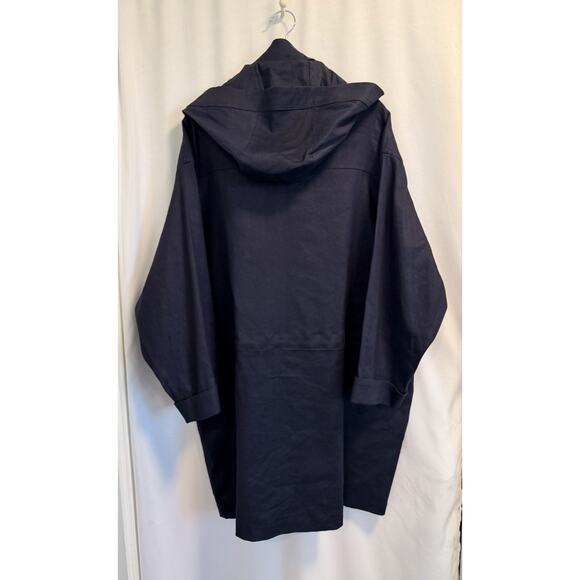 IRO | Women’s Jacket Trench Coat Oversized Zip Hooded Navy Blue -Small / 34 - Picture 4 of 6